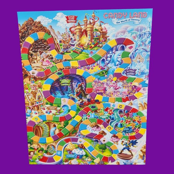 Candy Land The World Of Sweets Game Board 2015 Hasbro Canvas Artwork 16x20 - Picture 1 of 7